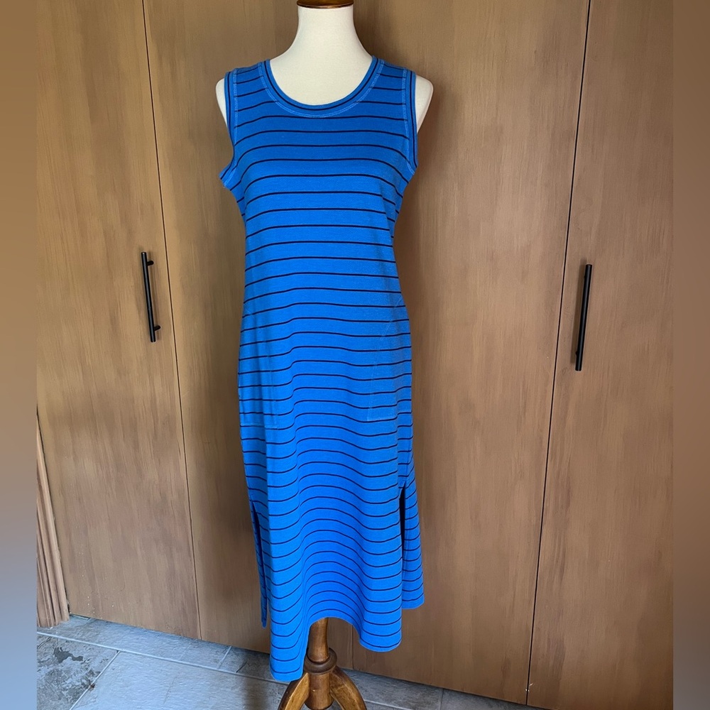Talbots long sleeveless striped knit dress, misses small, NWT